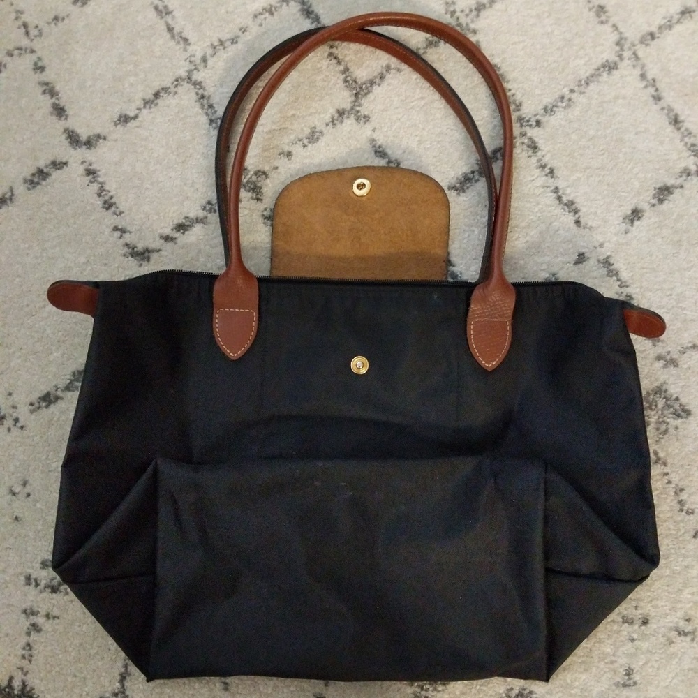 Small Longchamp Le Pliage with long handles